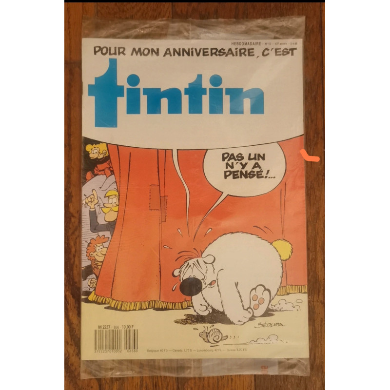 Tintin magazine N°15 sous blister 1988 vintage