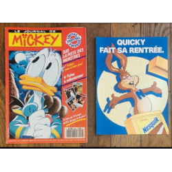 Journal de Mickey N°2012 avec 4 fiches + dépliant Nesquik 1990 vintage