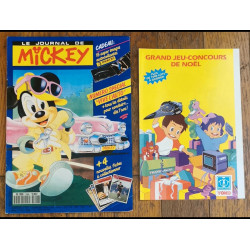 Journal de Mickey N°1998 avec 4 fiches + dépliant jouets 1990 vintage