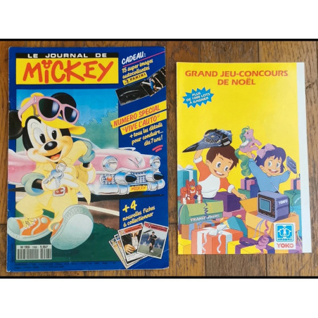 Journal de Mickey N°1998 avec 4 fiches + dépliant jouets 1990 vintage