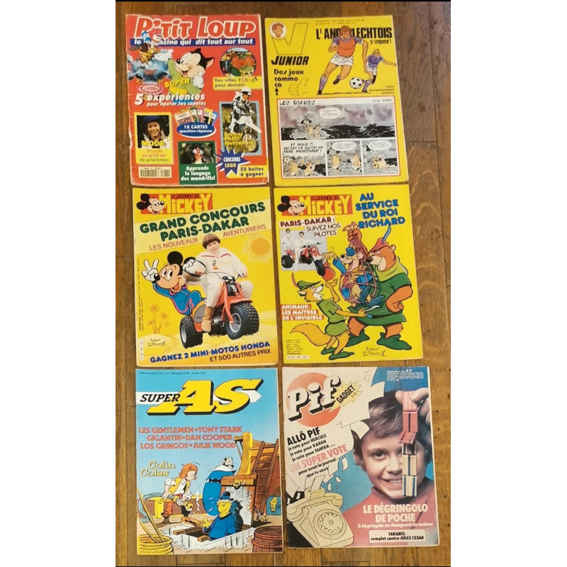Lot de 6 anciens magazines vintage