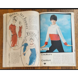 Modes et travaux N°784 avec 3 Patrons + Supplément 1966 vintage