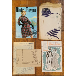 Modes et travaux N°722 avec 2 Patrons + Supplément 1961 vintage