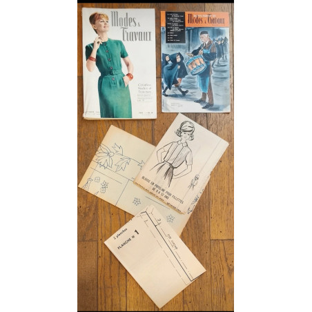 Modes et travaux N°758 avec 3 Patrons + Supplément 1964 vintage