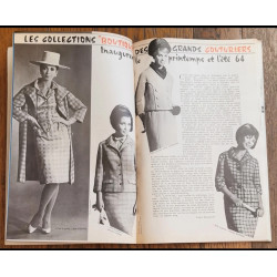 Modes et travaux N°758 avec 3 Patrons + Supplément 1964 vintage