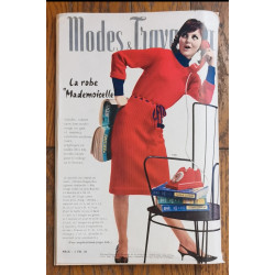 Modes et travaux N°758 avec 3 Patrons + Supplément 1964 vintage