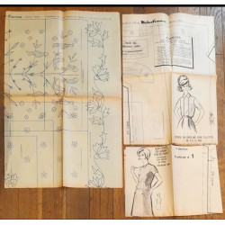 Modes et travaux N°758 avec 3 Patrons + Supplément 1964 vintage