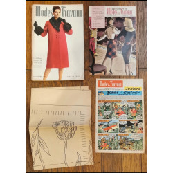 Modes et travaux N°767 avec 1 Patron + 2 Suppléments 1964 vintage