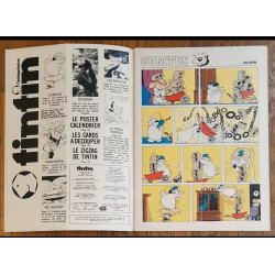 Tintin l'hebdoptimiste N°1 - 1973 Poster + Fiches vintage