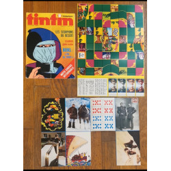 Tintin l'hebdoptimiste N°5 1973 Jeu moto circus + fiches