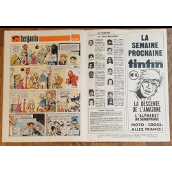 Tintin l'hebdoptimiste N°5 1973 Jeu moto circus + fiches