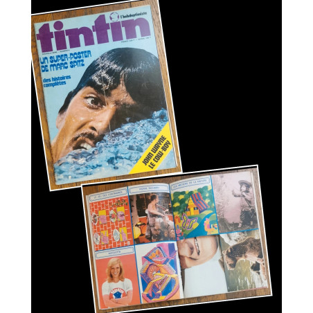 Tintin l'hebdoptimiste N°9 1973 avec Fiches John Wayne vintage