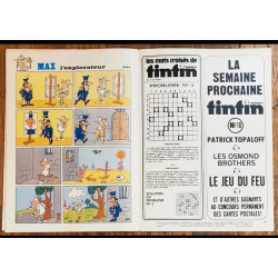 Tintin l'hebdoptimiste N°9 1973 avec Fiches John Wayne vintage