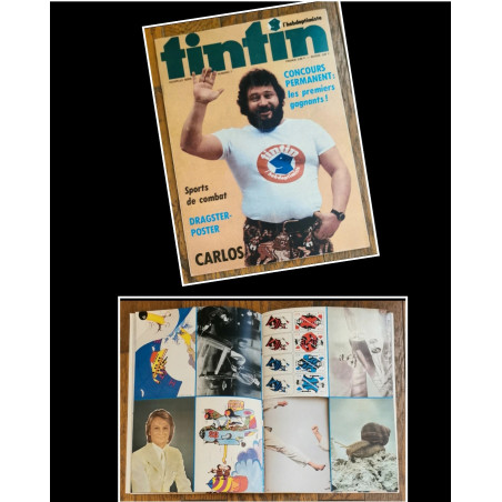 Tintin l'hebdoptimiste N°7 1973 avec fiches vintage