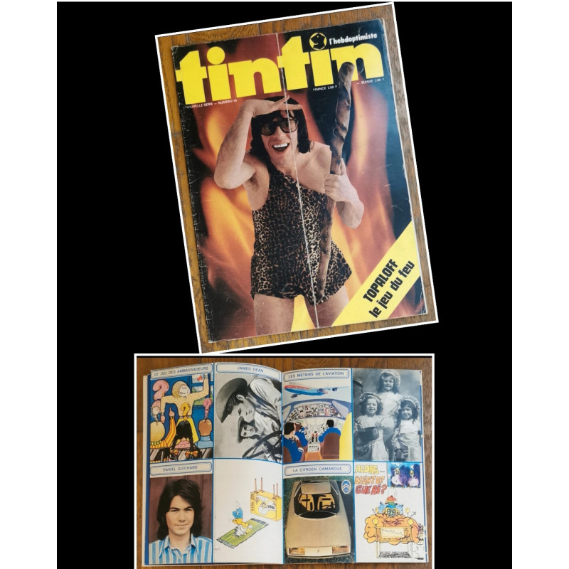 Tintin l'hebdoptimiste N°10 1973 avec fiches vintage