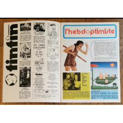 Tintin l'hebdoptimiste N°10 1973 avec fiches vintage