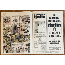 Tintin l'hebdoptimiste N°11 1973 avec fiches vintage