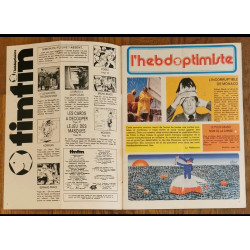 Tintin l'hebdoptimiste N°12 1973 avec fiches dont Hergé vintage