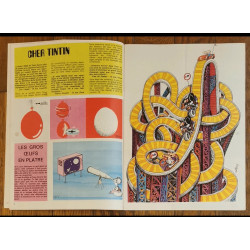 Tintin l'hebdoptimiste N°12 1973 avec fiches dont Hergé vintage