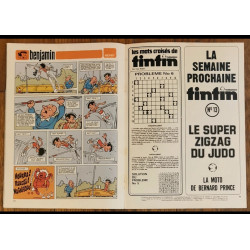 Tintin l'hebdoptimiste N°12 1973 avec fiches dont Hergé vintage