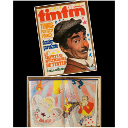 Tintin l'hebdoptimiste N°26 1973 Poster géant le chapiteau vintage