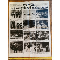 Tintin l'hebdoptimiste N°63 poster Charlots mousquetaires 1974 vintage
