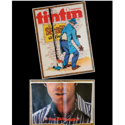 Tintin l'hebdoptimiste N°68 1974 Poster géant Clint Eastwood vintage