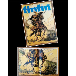 Tintin l'hebdoptimiste N°76 1974 Poster géant Buddy long way vintage