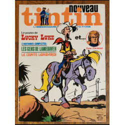 Nouveau Tintin N°22 1976 Poster Lucky Luke vintage