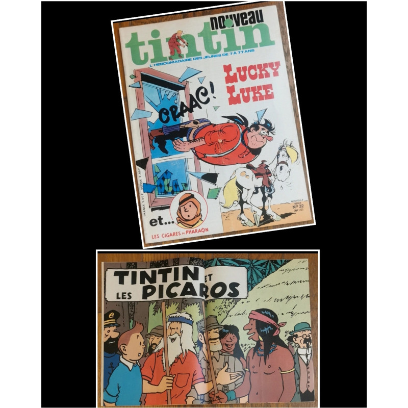 Nouveau Tintin N°32 1976 Poster Tintin et les Picaros vintage