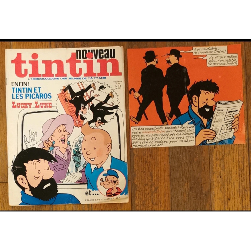 Nouveau Tintin N°1 + pub 1975 vintage