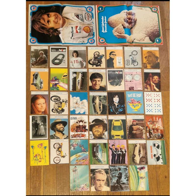 Lot 2 anciens magazines Tintin + 39 fiches années 70 vintage