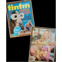 Tintin l'hebdoptimiste N°37 1973 Poster Brigitte Bardot vintage