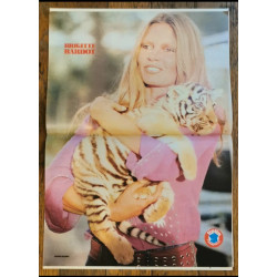 Tintin l'hebdoptimiste N°37 1973 Poster Brigitte Bardot vintage