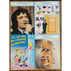 Tintin l'hebdoptimiste N°37 1973 Poster Brigitte Bardot vintage