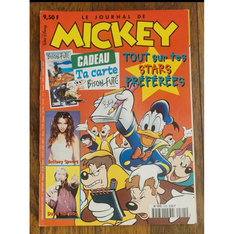 Journal de Mickey N°2505 avec cadeau carte bison futé 2000 vintage