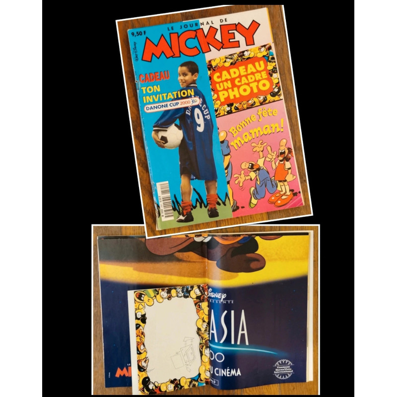 Journal de Mickey N°2501 Poster Fantasia + cadre Déblok 2000 vintage