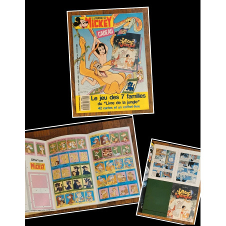 Journal de Mickey N°1865 avec cadeau jeu 7 familles Le livre de la jungle + mini bd à monter 1988 vintage