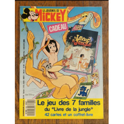 Journal de Mickey N°1865 avec cadeau jeu 7 familles Le livre de la jungle + mini bd à monter 1988 vintage