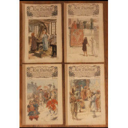 Lot de 4 anciens fascicules Mon Journal 1899 vintage