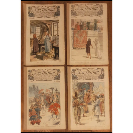 Lot de 4 anciens fascicules Mon Journal 1899 vintage