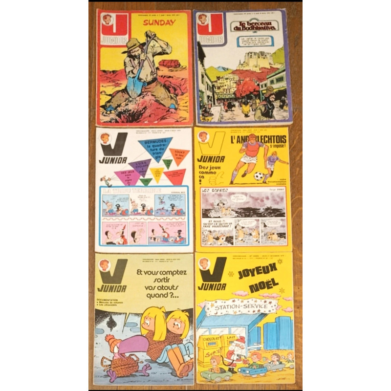 Lot de 6 anciens magazines Junior 1978 vintage