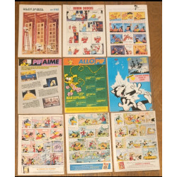 Lot de 9 anciens magazines Pif, Tintin et Mickey vintage