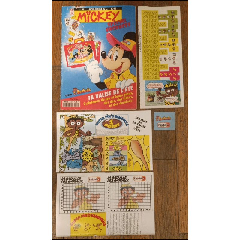 Journal de Mickey N°2142H avec valise de l'été Bamboula 1993 vintage
