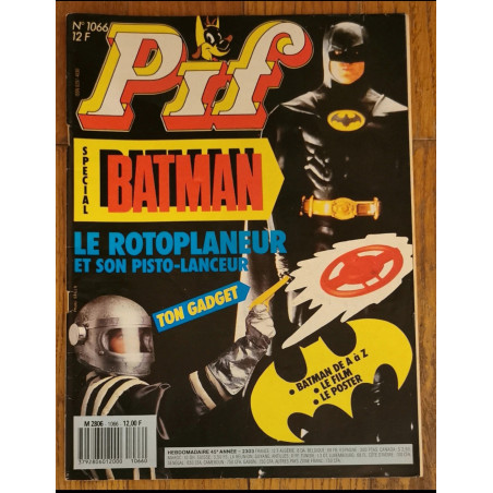 Pif N°1066 avec grand Poster Batman 1989 vintage