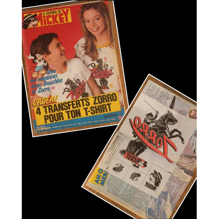 Journal de Mickey N°1722 avec cadeau Transfert Zorro 1985 vintage