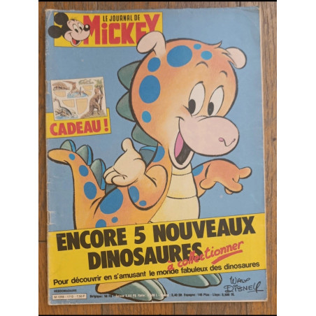 Journal de Mickey N°1713 avec cadeau Dinosaure 🦖 1985 vintage