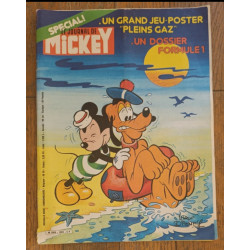 Journal de Mickey N°1469 avec cadeau poster géant Formule 1 jeu 1980 vintage