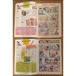 Lot de 2 Journaux de Mickey avec cadeaux vignettes panini découvertes N°1950 et 1998 Années 1989/1990 vintage