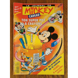 Journal de Mickey N°2098 avec cadeau Super pot à crayons + fiches 1992 vintage
